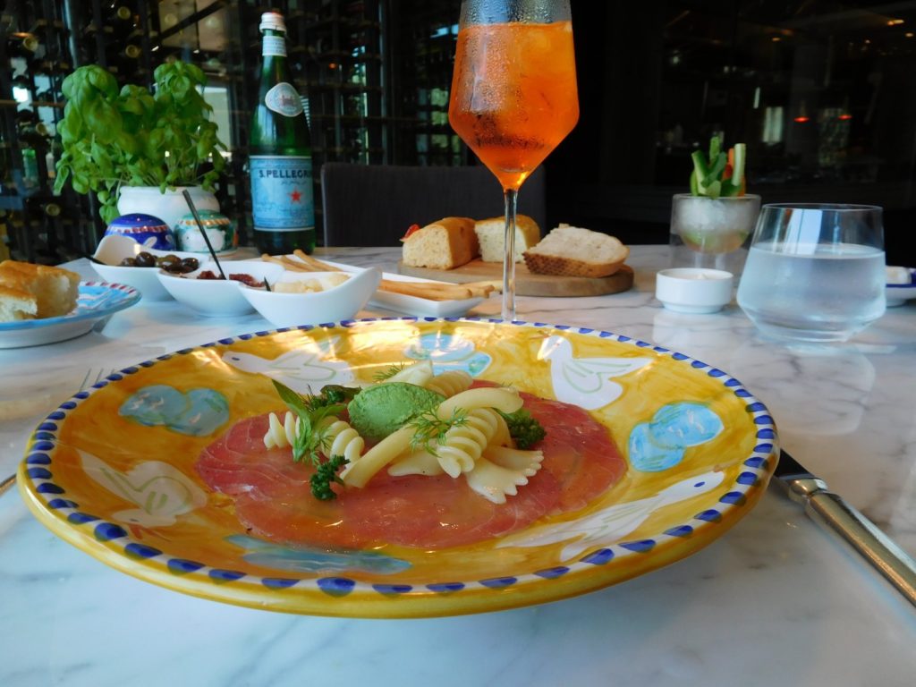 Tuna Carpaccio pasta salad