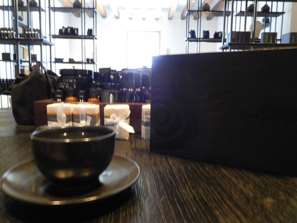 Delicious herbal tea before my massage. Alila Living products are available for sale also.