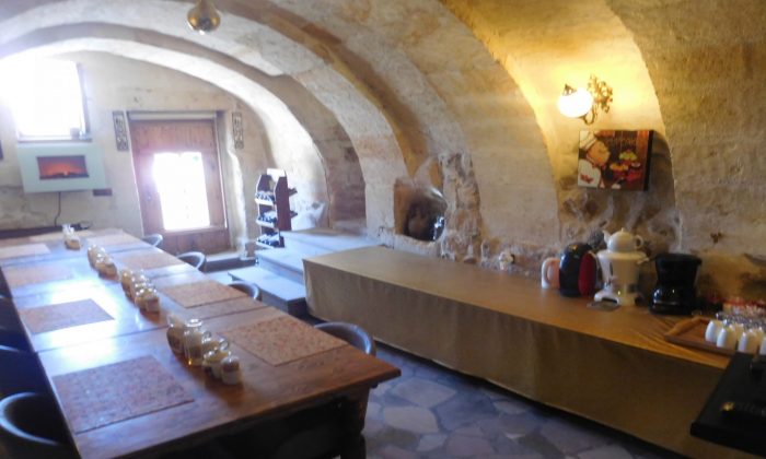 Dining area of the cave hotel. 