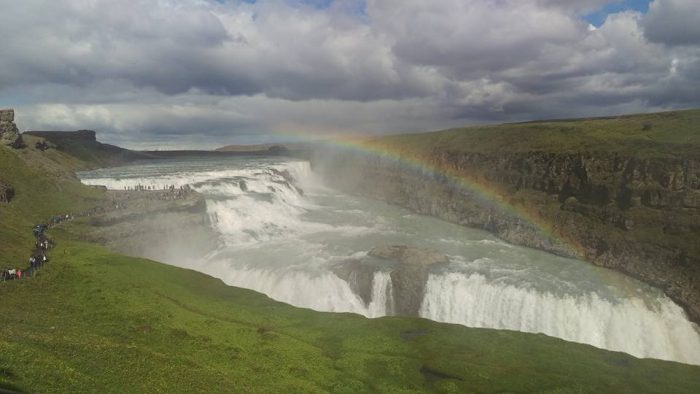 The magnificent Gullfoss Waterfall.