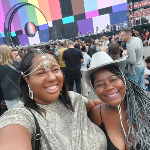 Lisa and I at the Beyonce show in Poland.