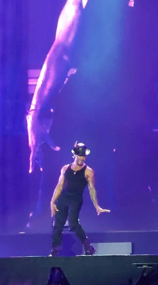 Usher dancing at the Abu Dhabi concert last month.