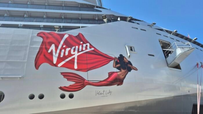 Virgin Voyages Scarlet Lady logo.